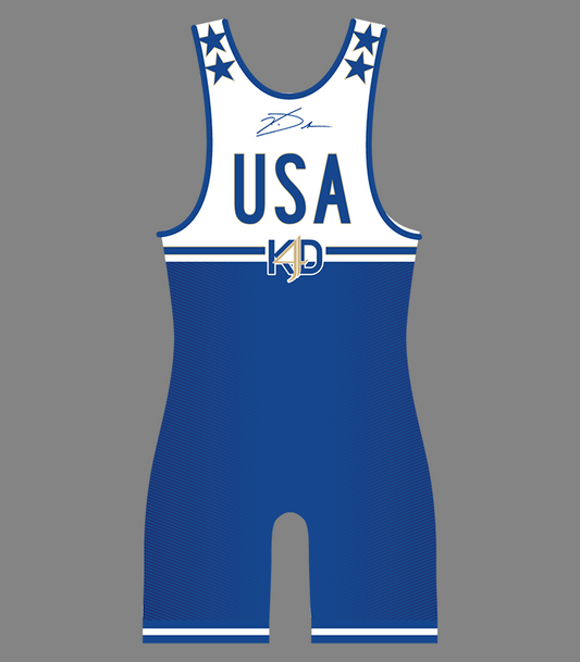 TEAM KD4: USA SINGLET BLUE