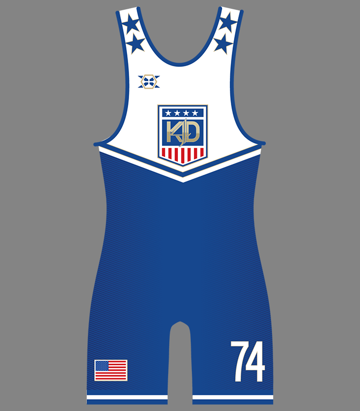 TEAM KD4: USA SINGLET BLUE