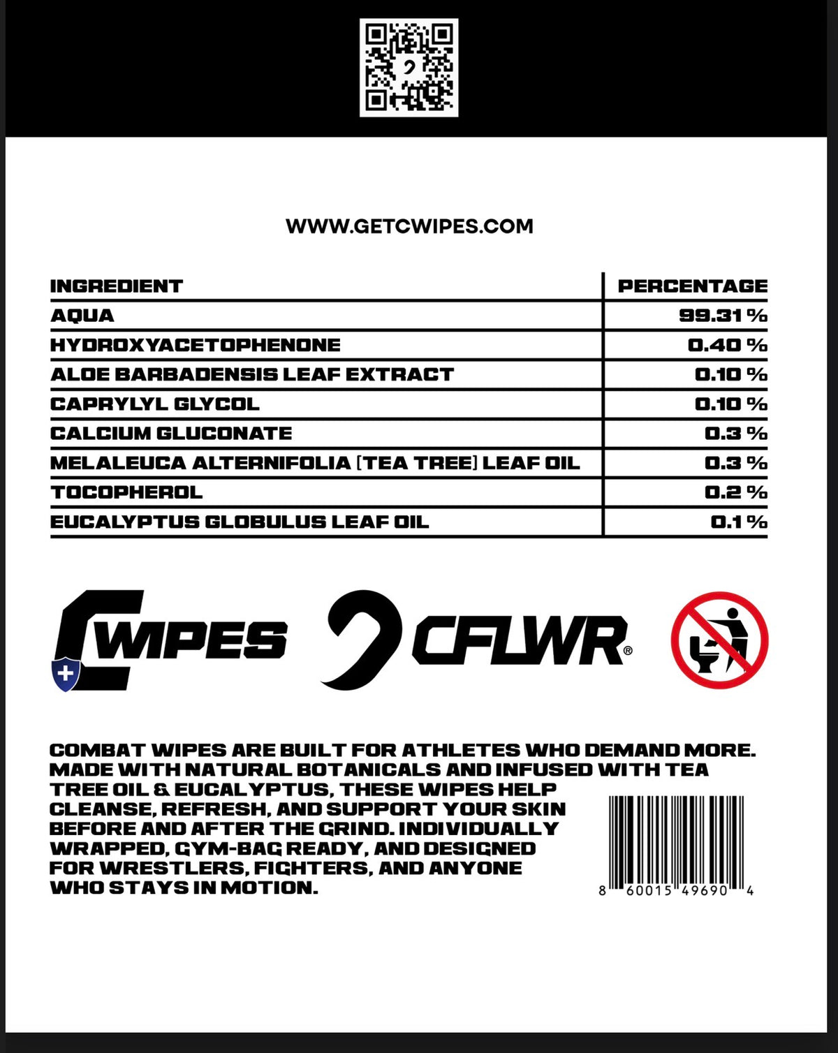 High-Performance Combat Wipes (Pack of 30)