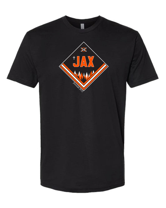 Jax Forrest Soft Cotton Tee - Black & Orange