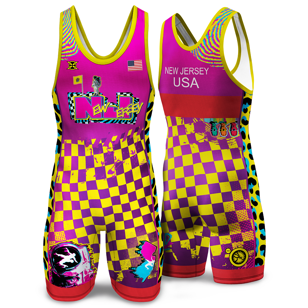 New Jersey State Wrestling Singlet (Single) - Youth & Adult (MEN & WOMEN'S CUT)