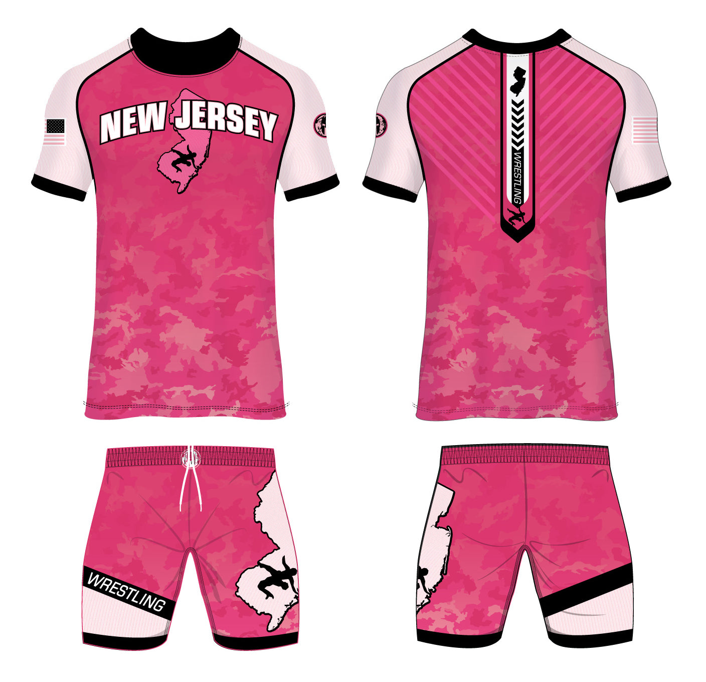 New Jersey Pink Tee & Short Combo - Men's & Youth