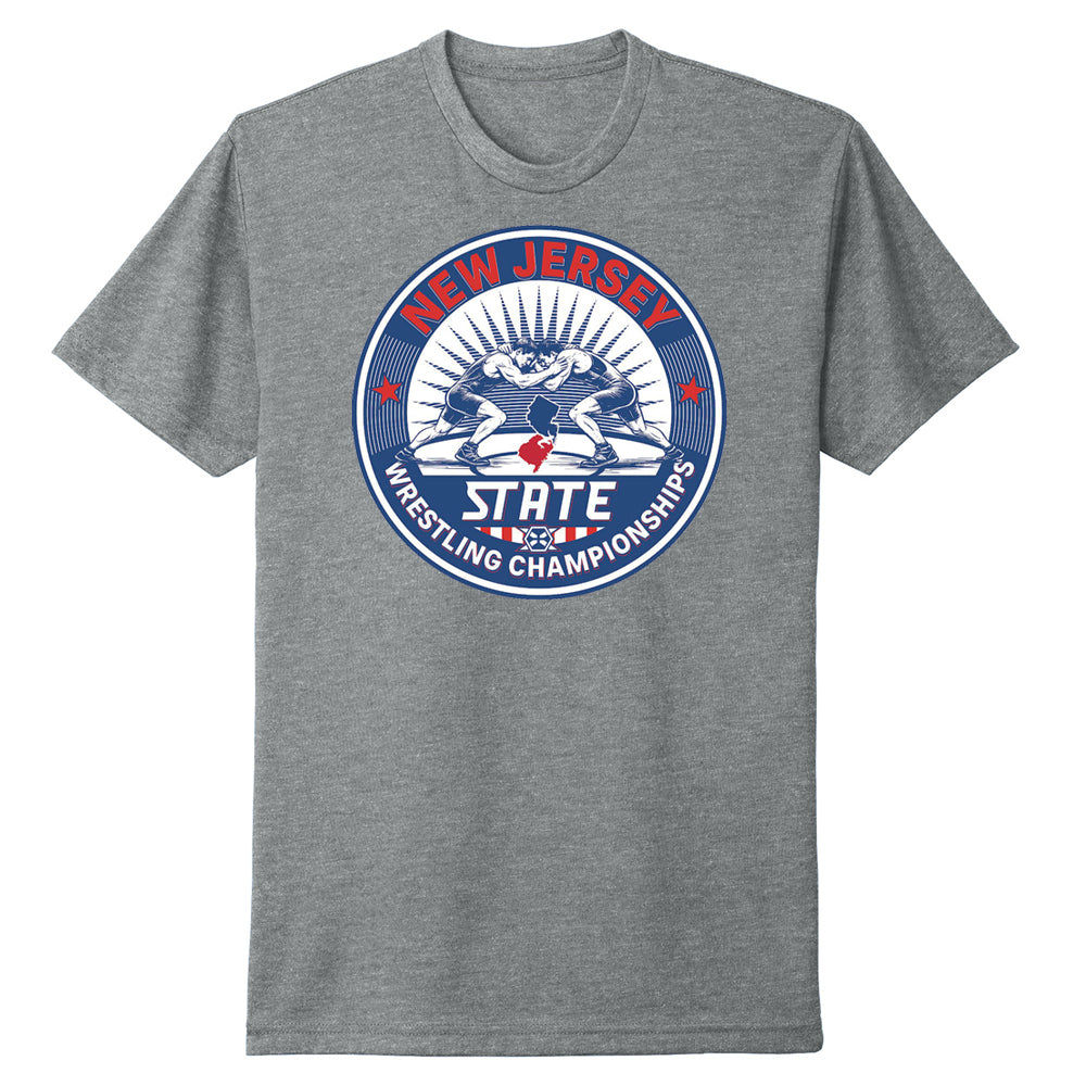 New Jersey State Wrestling Championships Cotton Tee - Heather Gray