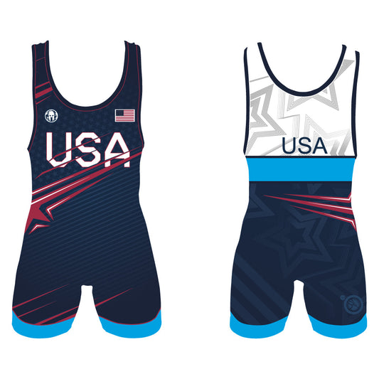 USA SINGLET *NEW 2025* (Single) - Youth & Adult (MEN & WOMEN'S Cut)