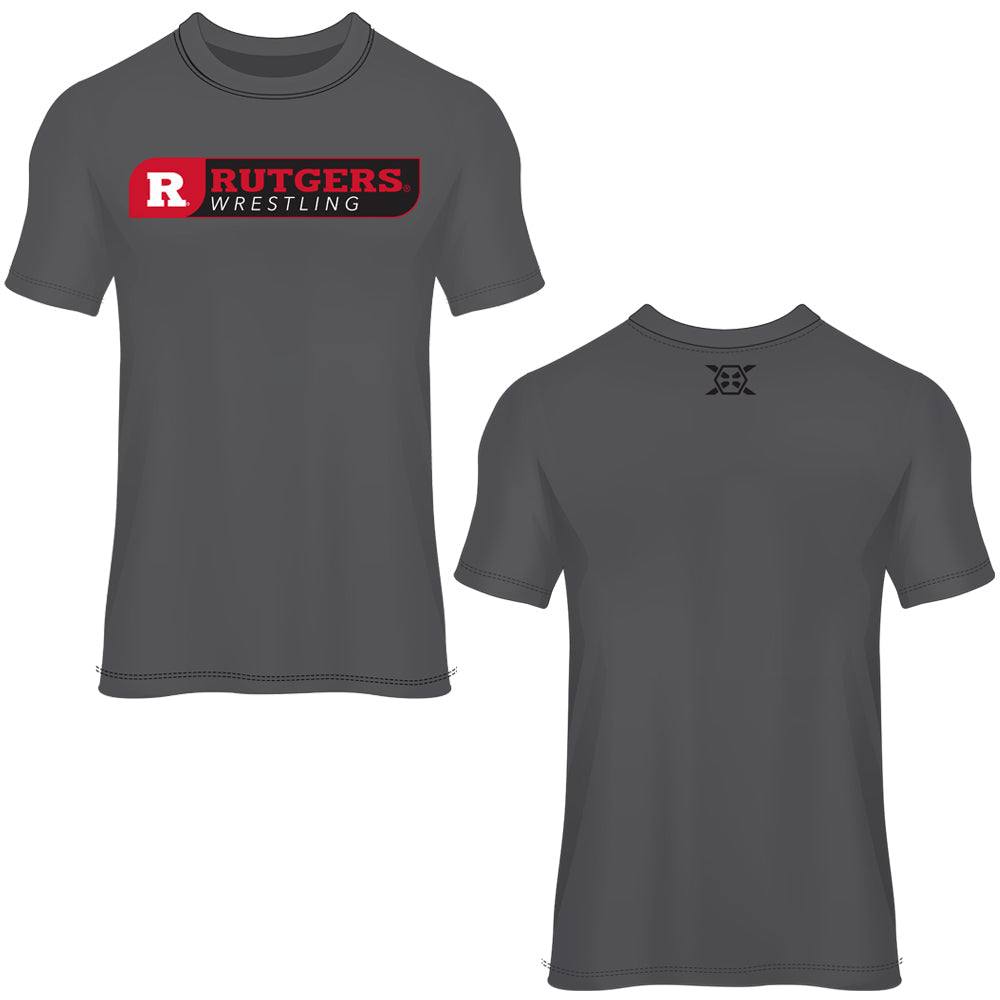 New Jersey Rutgers Wrestling Cotton Tee (Black & Gray)