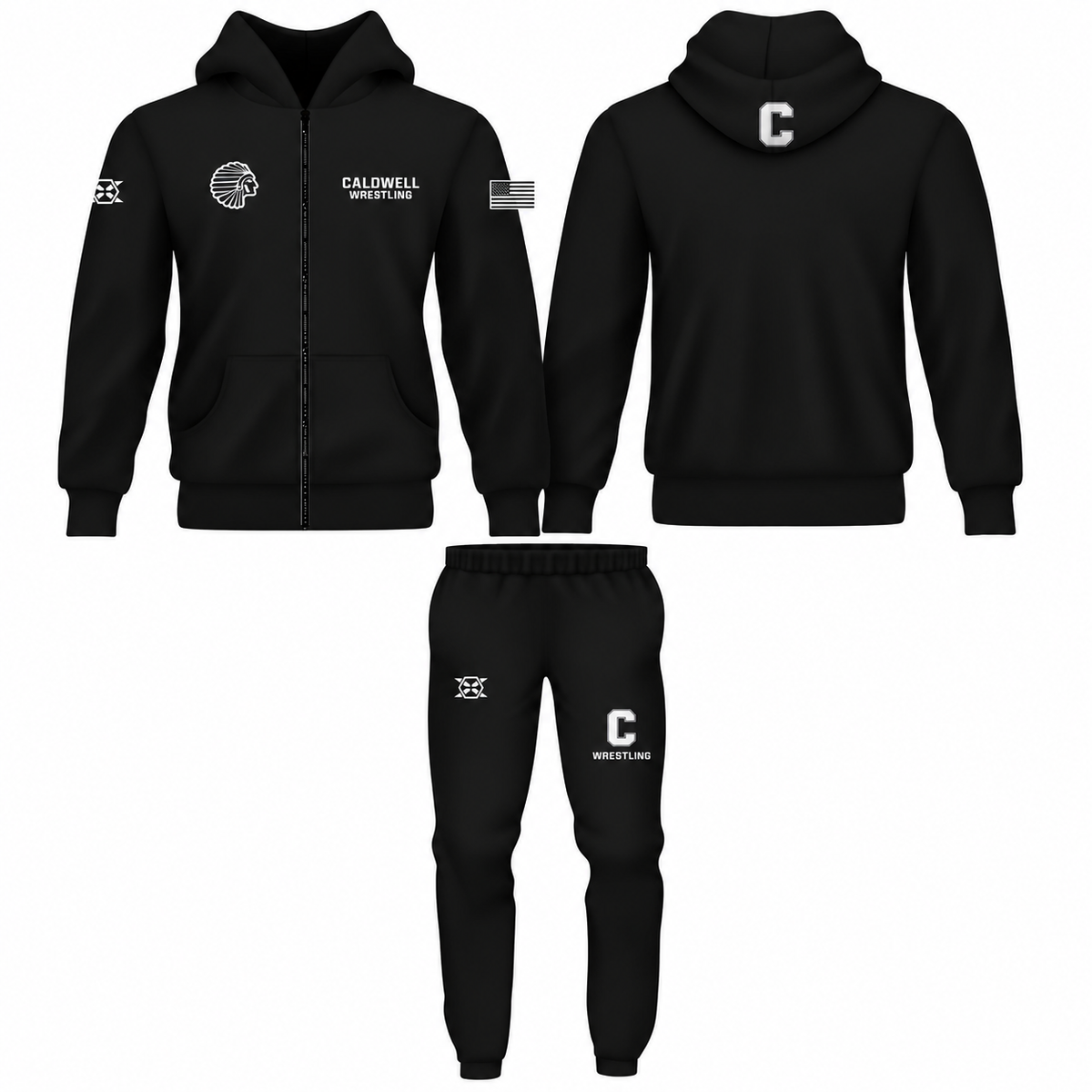 Caldwell Wrestling Team Embroidered Sweatsuit