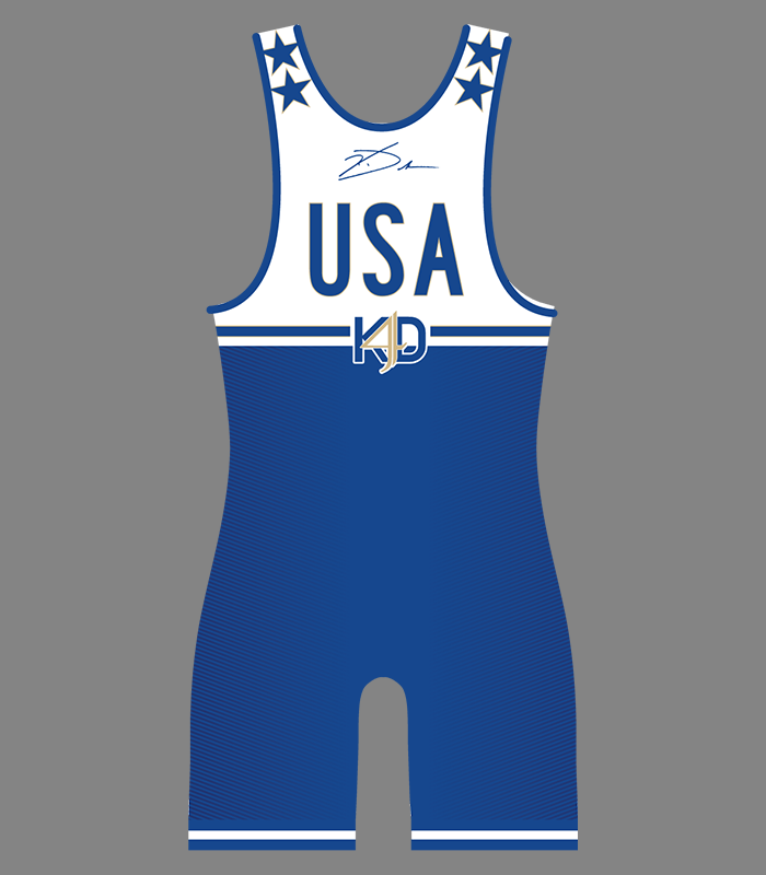 TEAM KD4: USA SINGLET BLUE