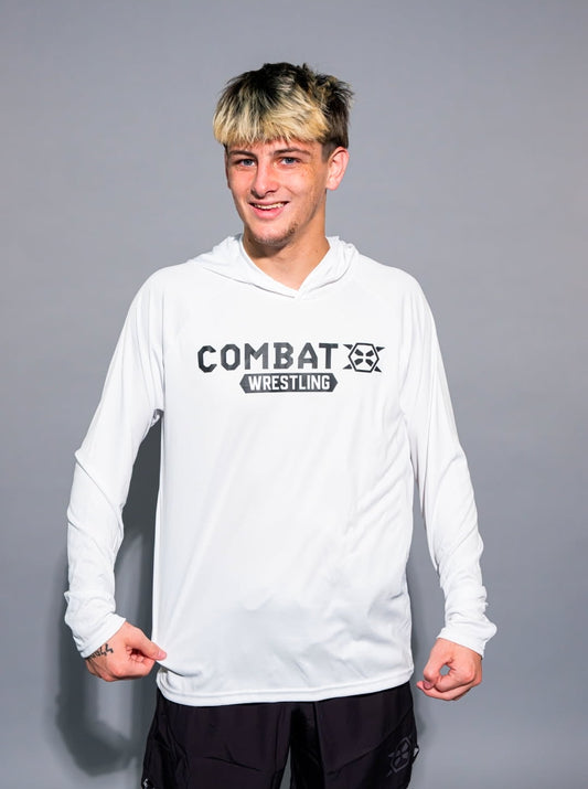 Combat X Wrestling Hooded Tee - White