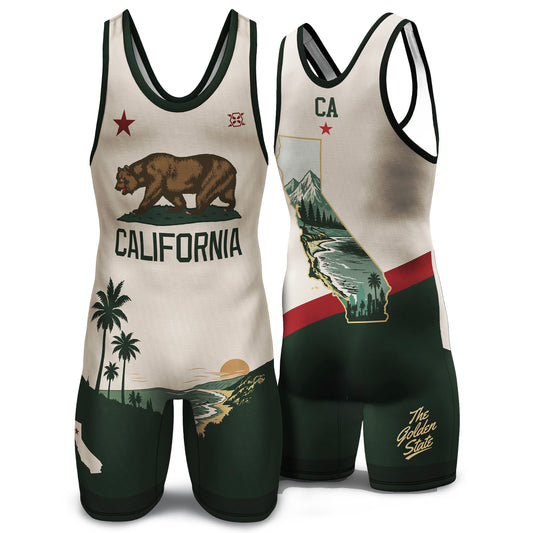 California State Wrestling Singlet (Single) - Youth & Adult (Men's Cut)