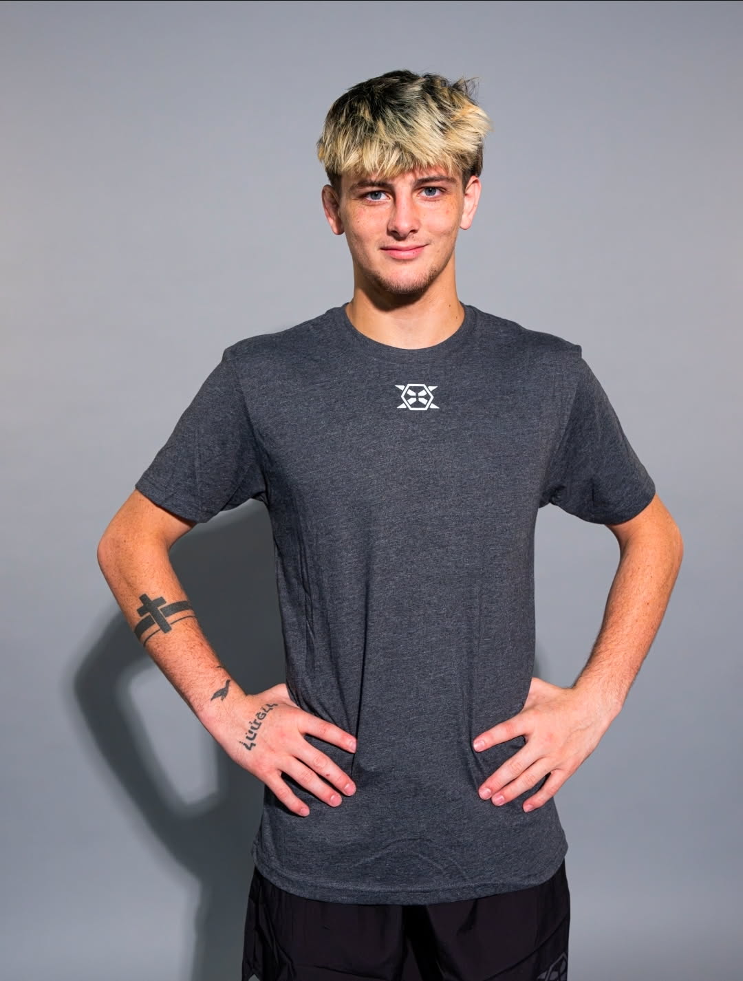 Combat X Wrestling Tee - Charcoal