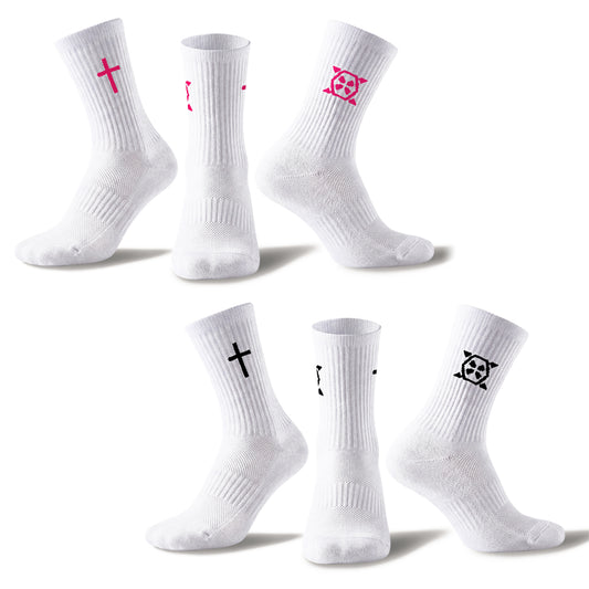 Combat X 'Stretch-To-Fit' Socks (2 Pack) - White/Black or White/Pink