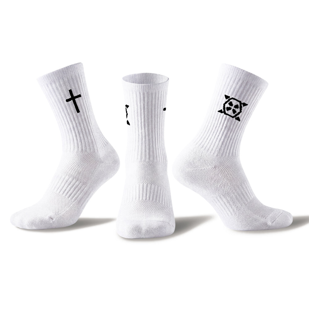 Combat X 'Stretch-To-Fit' Socks (2 Pack) - White/Black or White/Pink