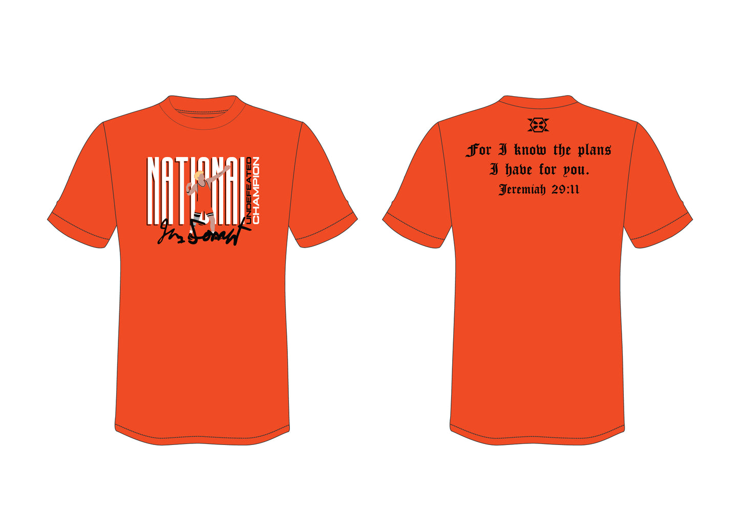 Jax Forrest '2026 National Champion' Soft Cotton Tee - Orange