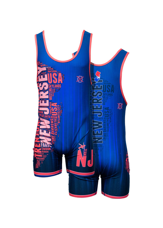New Jersey Team Singlet, Red & Blue - Men's, Women & Youth