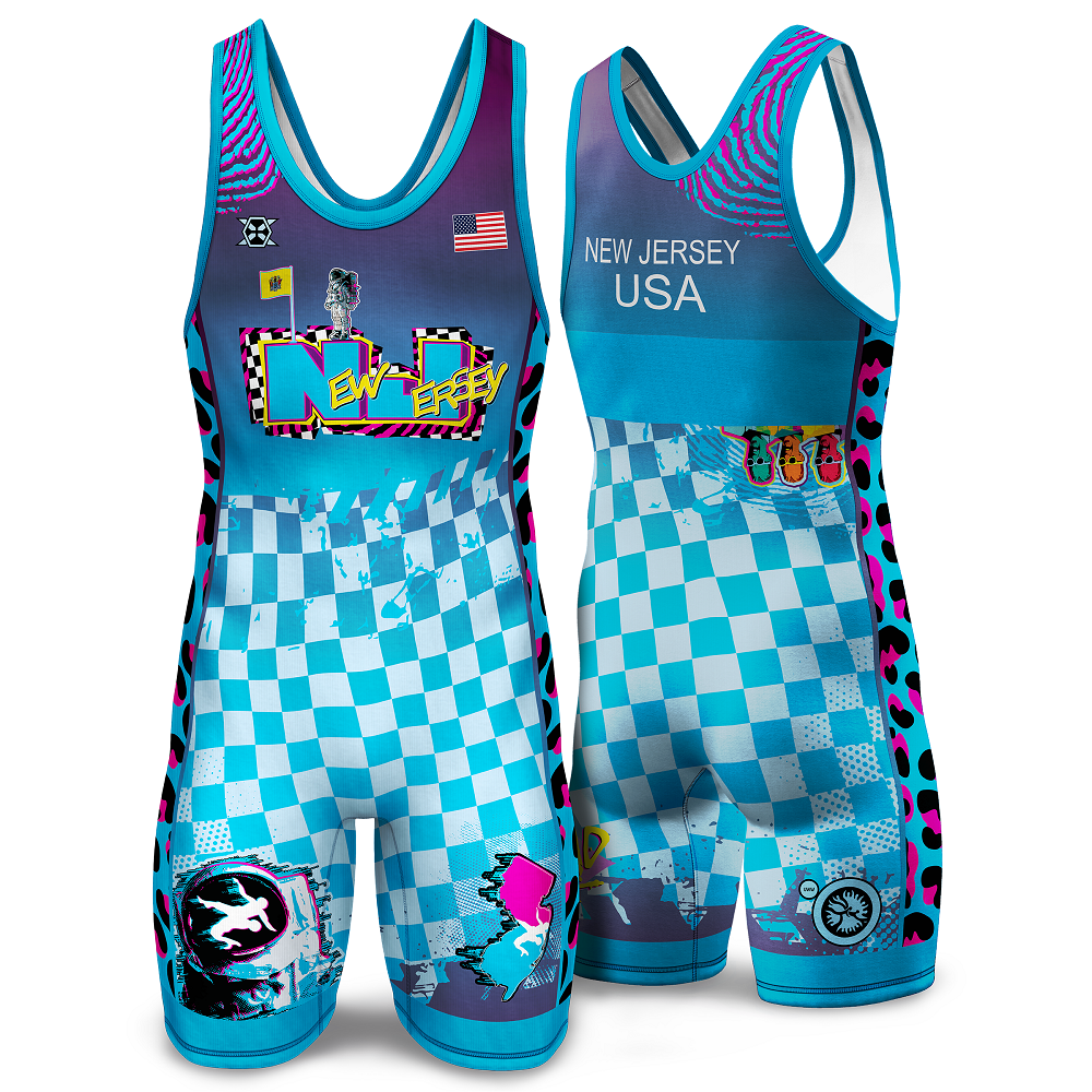 New Jersey State Wrestling Singlet (Single) - Youth & Adult (MEN & WOMEN'S CUT)