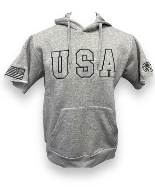 Spartan USA Short Sleeve Hoodies - Black & Gray
