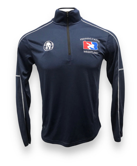 Pennsylvania Wrestling Embroidered 1/4 Zip - Navy