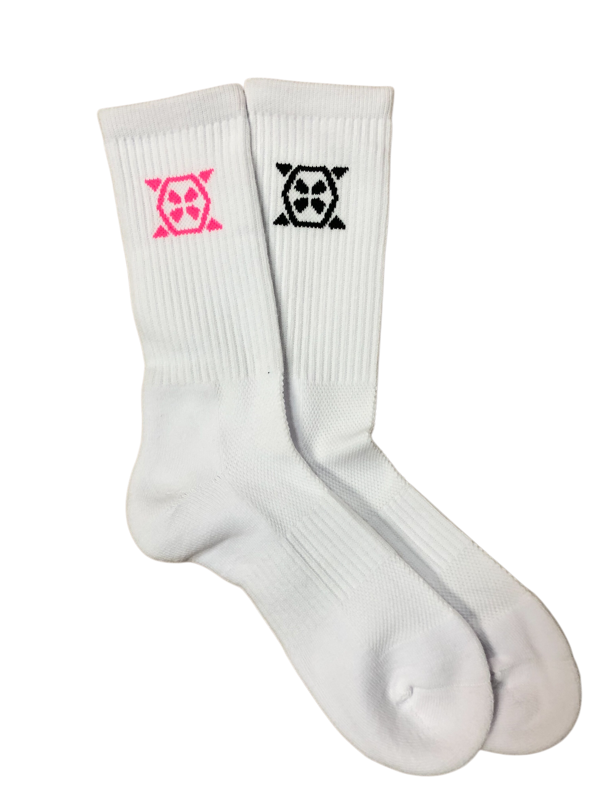 Combat X 'Stretch-To-Fit' Socks (2 Pack) - White/Black or White/Pink