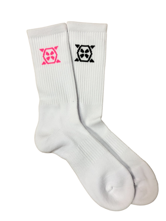 Combat X 'Stretch-To-Fit' Socks (2 Pack) - White/Black or White/Pink
