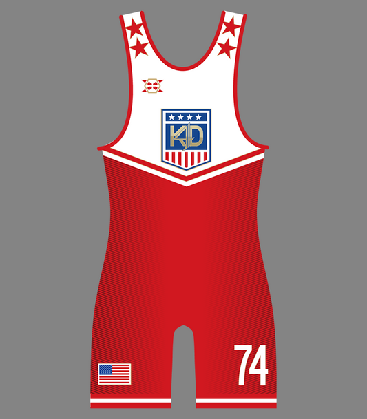 TEAM KD4: USA SINGLET RED