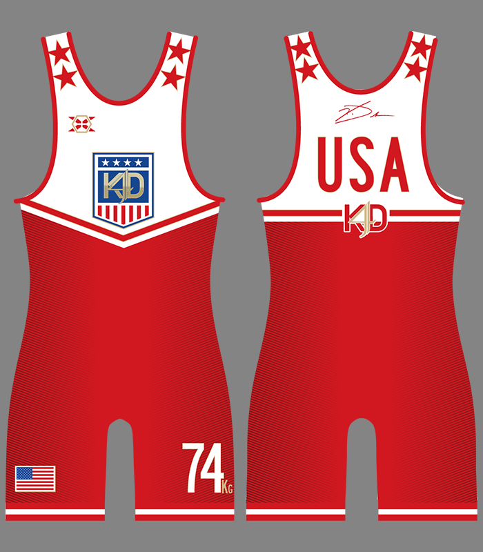 TEAM KD4: USA SINGLET RED
