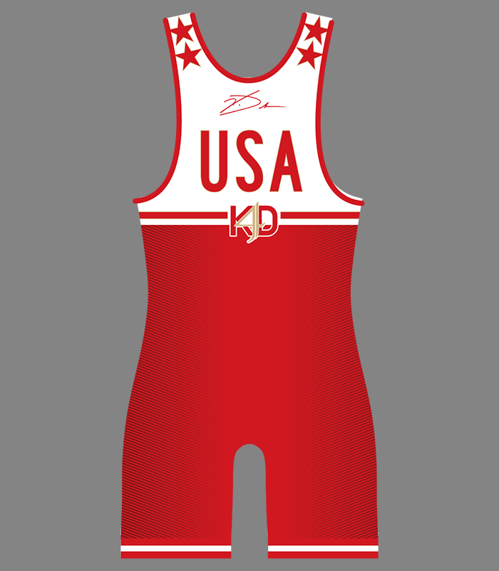 TEAM KD4: USA SINGLET RED