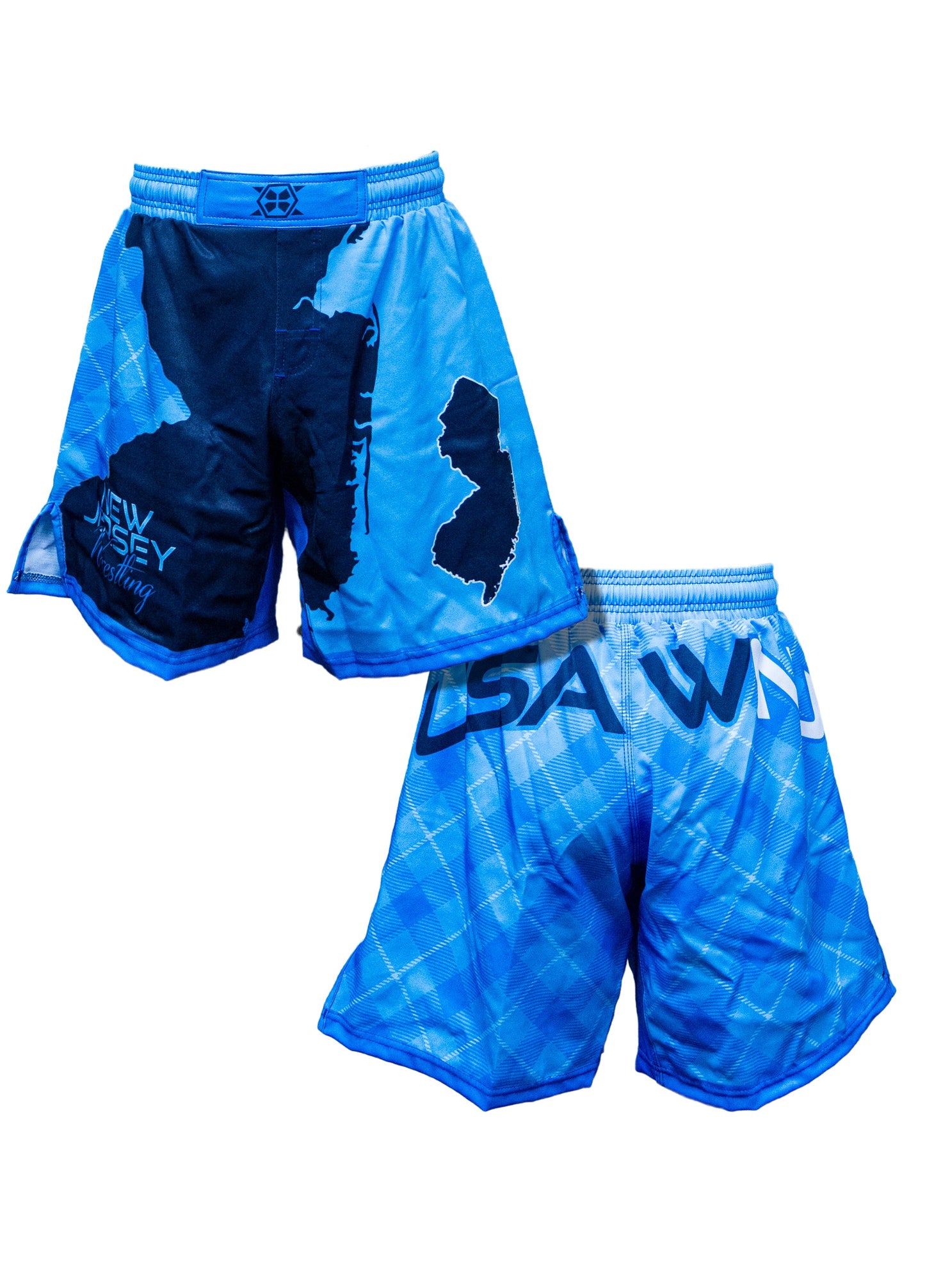New Jersey USAW Fight Shorts - Red & Blue