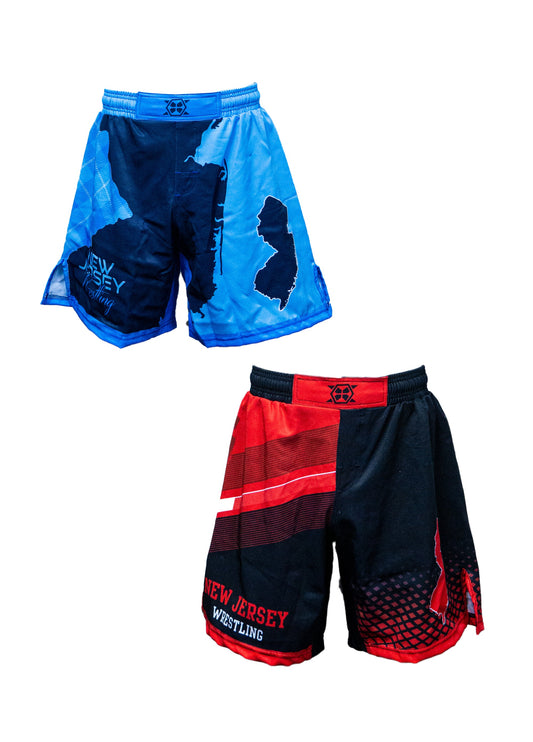 New Jersey USAW Fight Shorts - Red & Blue