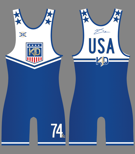 TEAM KD4: USA SINGLET BLUE