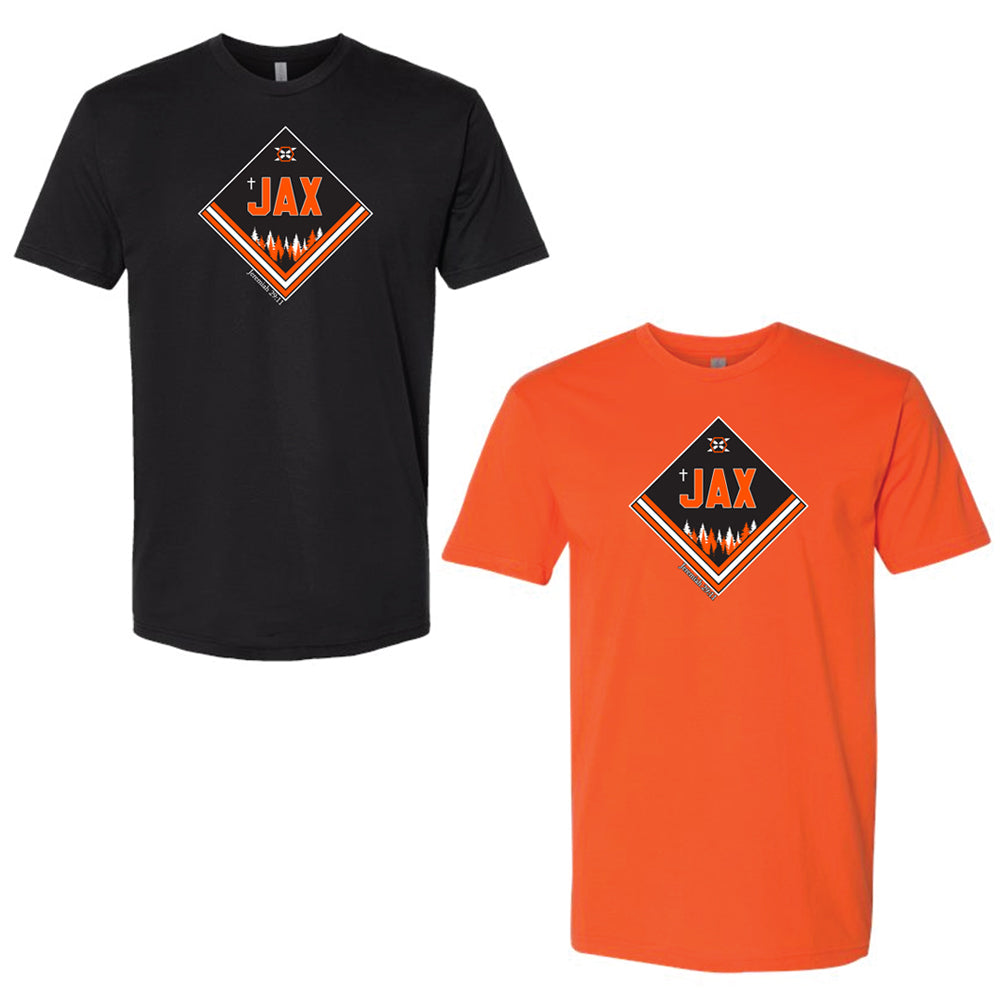 Jax Forrest Soft Cotton Tee - Black & Orange