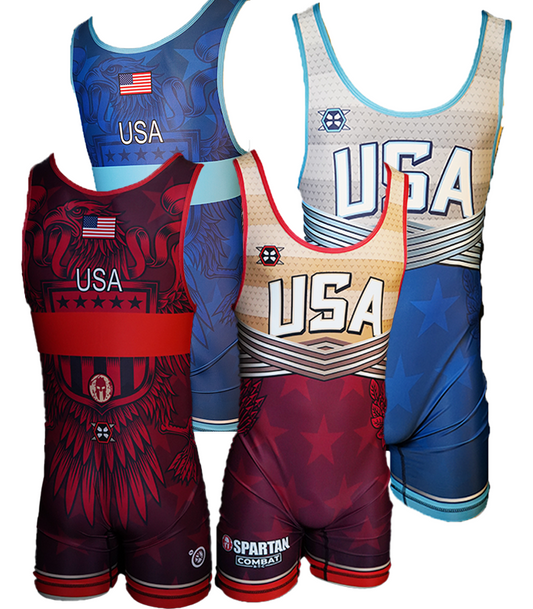 USA COMPETITION SINGLET COMBO - MEN'S CUT