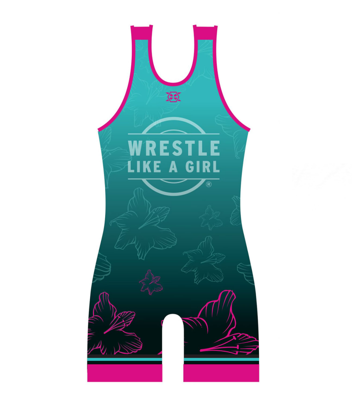 Wrestle Like A Girl Tropical Singlet - Women's Cut