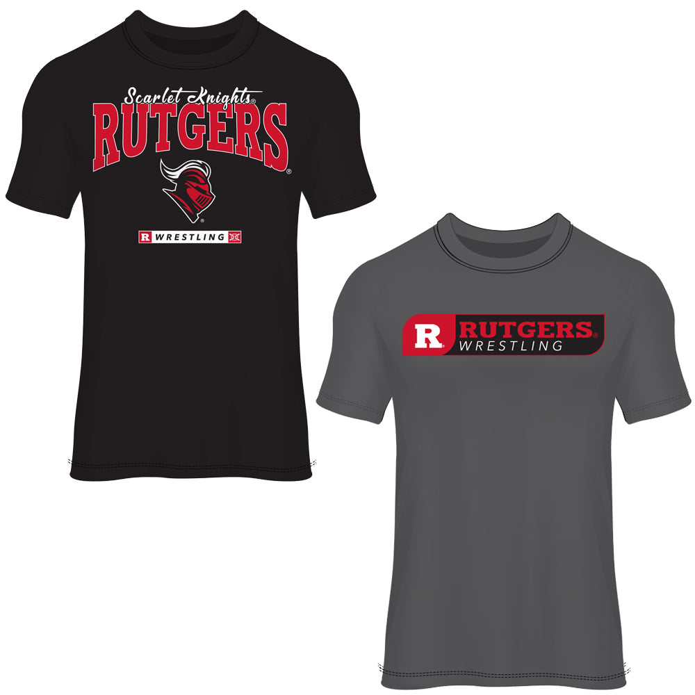 New Jersey Rutgers Wrestling Cotton Tee (Black & Gray)