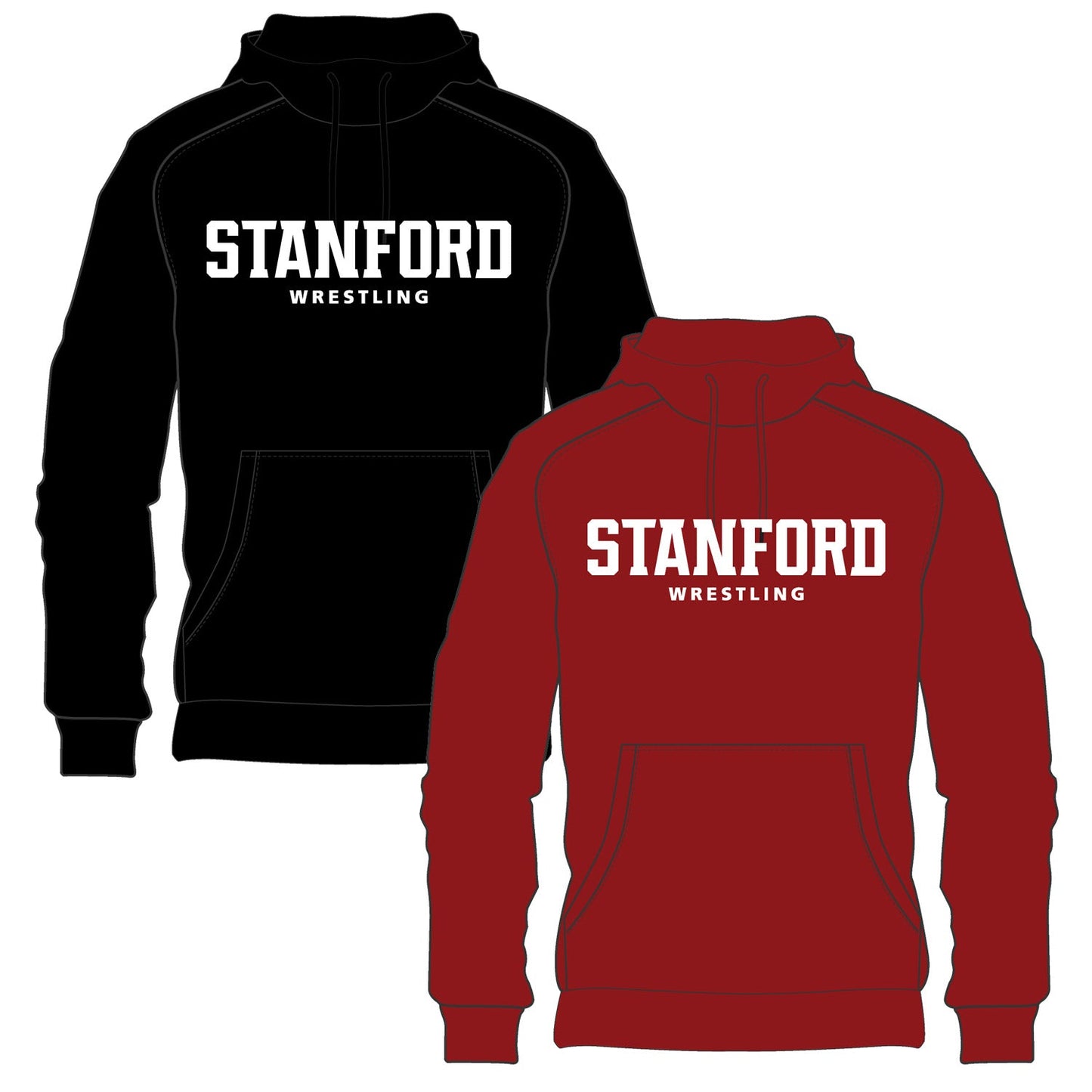 Stanford Wrestling Team - Red or Black Hoodie