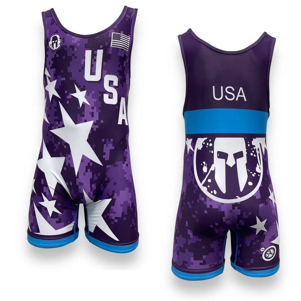 USA "Stars" Multicolor Singlets - Youth & Adult (Men & Women's Cut)