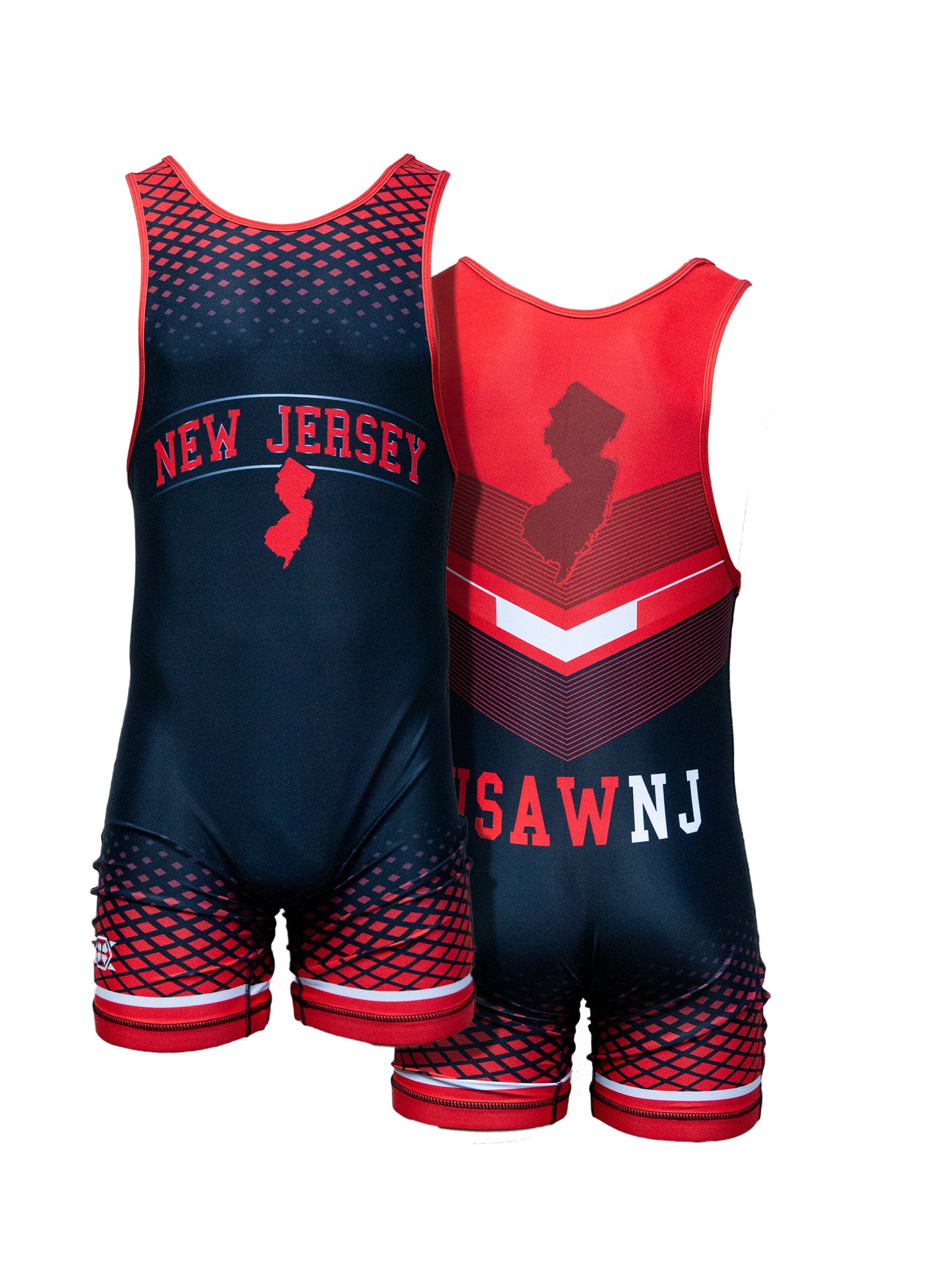 New Jersey USAW Singlet (Single) Red & Blue - Men's, Women's & Youth