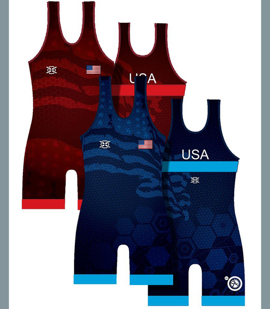 Official Kyle Dake World Team Trials Singlet, Dark Red/Blue