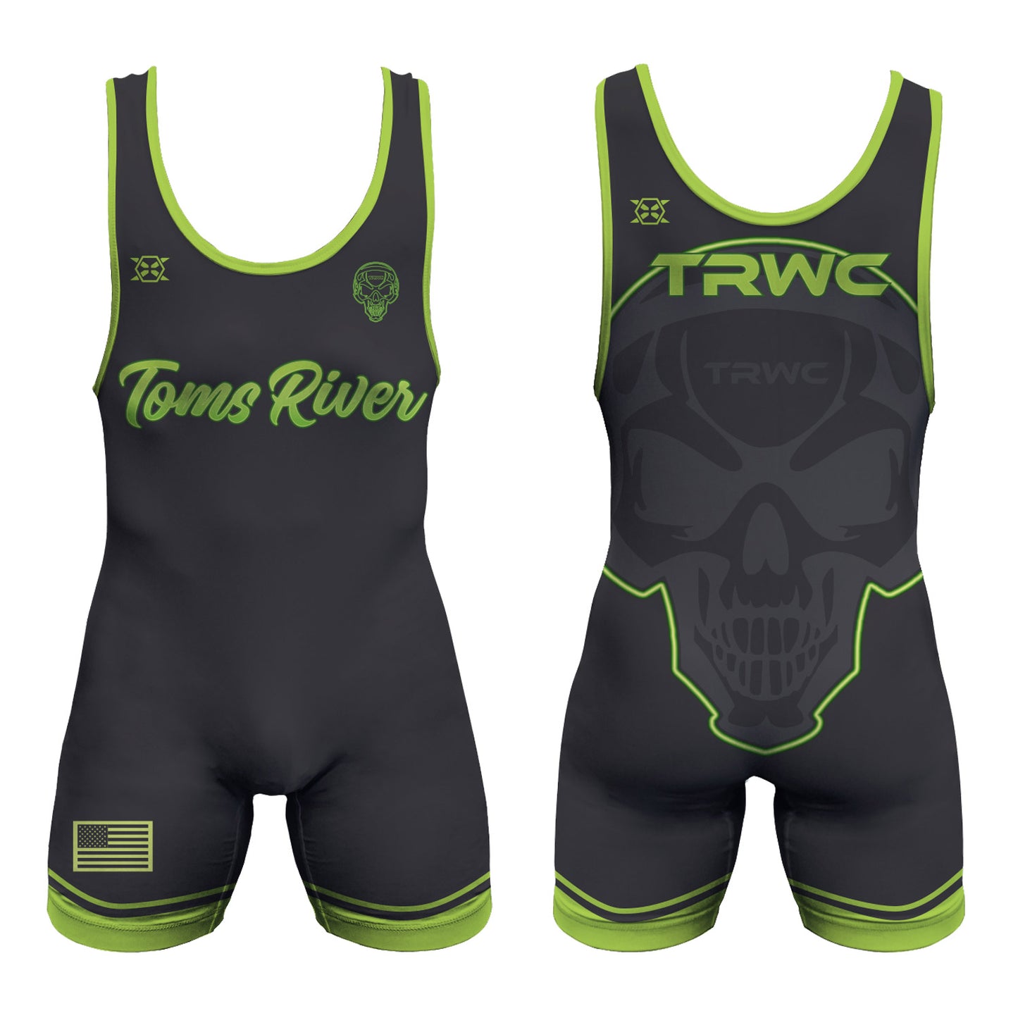 Toms River Wrestling Club Singlet - Black/Green